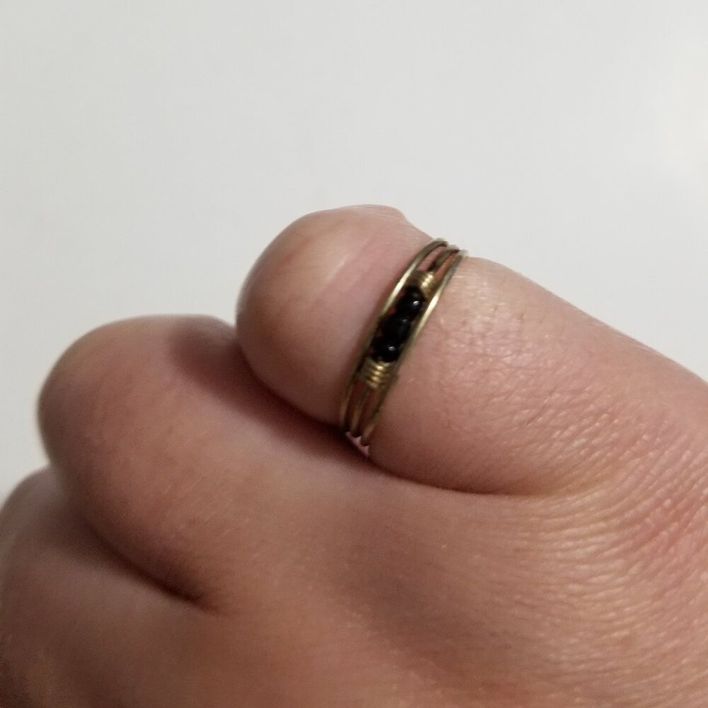 Vintage/Mid-Century Little Bead Adjustable (OS) Pinky Ring